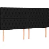 vidaXL Hoofdbord zwart 180x7x118/128 cm Stof