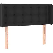 vidaXL Hoofdbord met randen 93x16x78/88 cm kunstleer zwart