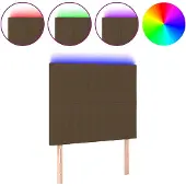 vidaXL Hoofdbord LED 100x5x118/128 cm stof donkerbruin