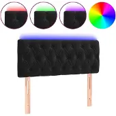 vidaXL Hoofdbord LED 100x7x78/88 cm fluweel zwart