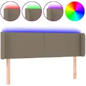 vidaXL Hoofdbord LED 147x16x78/88 cm stof taupe