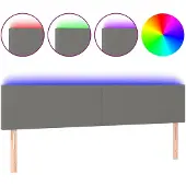 vidaXL Hoofdbord LED 180x5x78/88 cm stof donkergrijs