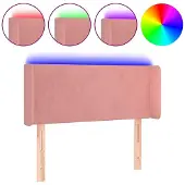 vidaXL Hoofdbord LED 93x16x78/88 cm fluweel roze