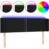 vidaXL Hoofdbord LED 147x16x78/88 cm stof zwart