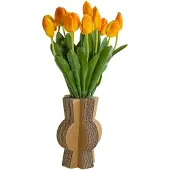 KarTent Kartonnen droogbloemen vaas loïs - 10 x 10 x 22 cm -