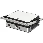 Heinner Contactgrill 2000 W, 30 × 24,9 cm, 180° Openklapbaar, Antiaanbaklaag, RVS/Zilver