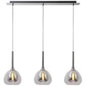 Brilliant Eetkamer hanglamp Hadan chroom met smoke glas