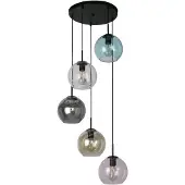 Searchlight 5 Lichts Hanglamp Mardi Gras Ii Met Meerdere Kleuren Glas