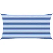 vidaXL Zonneschaduwzeil 2,5 x 5 m HDPE Rechthoekig Blauw en Wit