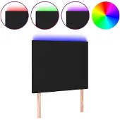 vidaXL Hoofdbord LED 100x5x118/128 cm stof zwart