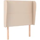 vidaXL Hoofdbord met randen 103x23x118/128cm kunstleer cappuccinokleur