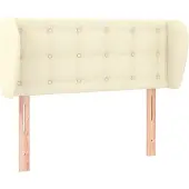 vidaXL Hoofdbord met randen 93x23x78/88 cm kunstleer crèmekleurig