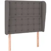 vidaXL Hoofdbord met randen 83x23x118/128 cm kunstleer grijs