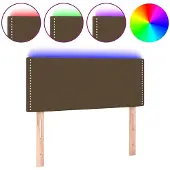 vidaXL Hoofdbord LED 100x5x78/88 cm stof donkerbruin