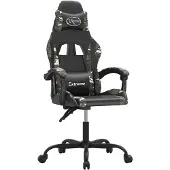vidaXL Gamestoel draaibaar kunstleer zwart en camouflage
