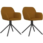 vidaXL Eetkamerstoelen draaibaar 2 st fluweel bruin