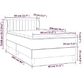 vidaXL Boxspring met matras stof crèmekleurig 80x200 cm