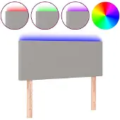 vidaXL Hoofdbord LED 90x5x78/88 cm stof lichtgrijs
