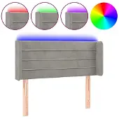 vidaXL Hoofdbord LED 93x16x78/88 cm fluweel lichtgrijs
