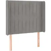 vidaXL Hoofdbord met randen 93x16x118/128 cm fluweel lichtgrijs