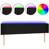 vidaXL Hoofdbord LED 203x16x78/88 cm stof zwart