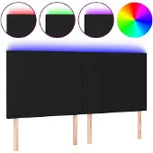 vidaXL Hoofdbord LED 160x5x118/128 cm stof zwart