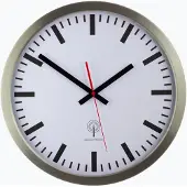 OEM Zilverkleurige radio-wekker, 40 cm, met glazen behuizing en ingebouwde thermometer