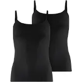 Falke Singlet Women Daily Comfort Black (2-Pack)-XXL
