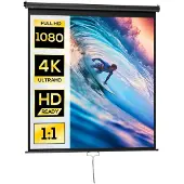 HOMCOM Projection Screen-Kunststoff, Metall-189L x 7B x 182H cm-Schwarz