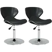 vidaXL Eetkamerstoelen 2 st kunstleer zwart