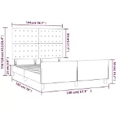 vidaXL Bedframe zonder matras stof blauw 140x190 cm