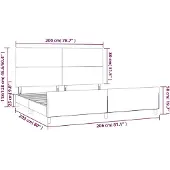 vidaXL Bedframe met hoofdbord kunstleer crèmekleurig 200x200 cm