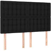 vidaXL Hoofdbord zwart 144x5x118/128 cm stof