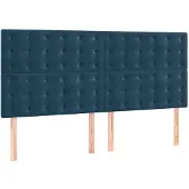 vidaXL Hoofdbord donkerblauw 180x5x118/128 cm fluweel