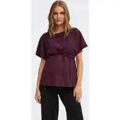 ONLY Maternity Top 'OLMPetris' donkerrood / zwart