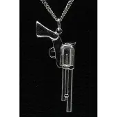 MOOYE ® - Collectie Zilveren Revolver ketting hanger - groot