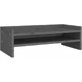 vidaXL Monitorstandaard 50x24x16 cm massief grenenhout grijs