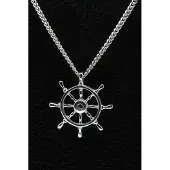 MOOYE ® - Collectie Zilveren Stuurrad ketting hanger - groot