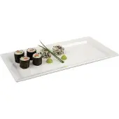 HorecaTraders Melamine rechthoekige schaal wit | 3(H) x 35,5(L) x 18(B)cm
