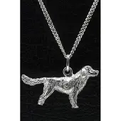 MOOYE ® - Collectie Zilveren Kleine munsterlander - heidewachtel ketting hanger - groot