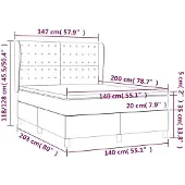 vidaXL Boxspring met matras fluweel donkerblauw 140x200 cm