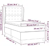 vidaXL Boxspring met matras fluweel zwart 90x190 cm
