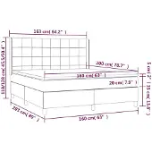 vidaXL Boxspring met matras fluweel lichtgrijs 160x200 cm