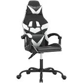 vidaXL Gamestoel draaibaar kunstleer zwart en wit