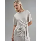 Busem Losse Fit Crew Neck Modal Blouse met Strikdetail
