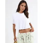 Busem Korte Mouwen Crop Blouse met Elastiek