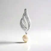 Cavill - Zilveren Hanger Geplatineerd - 925 Sterling Zilver - Witte Zoetwaterkweekparel 7mm - Elegante Ronde Parel - Moderne Dames Sieraden