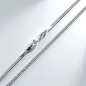 Cavill - 925 Sterling Zilveren Ketting - Gerhodineerd - Visgraat Design - 45 cm - Moderne Fijne Zilveren Ketting Dames - Elegant en Duurzaam