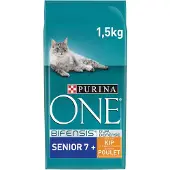 Purina One 3x Senior 7+ kip 1,5kg