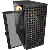 Cougar Airface ECO RGB, mid-tower behuizing, zonder voeding, met USB/audio-aansluitingen, ATX, 1x USB-C 3.2 Gen 2, 2x USB 3.0, zwart
